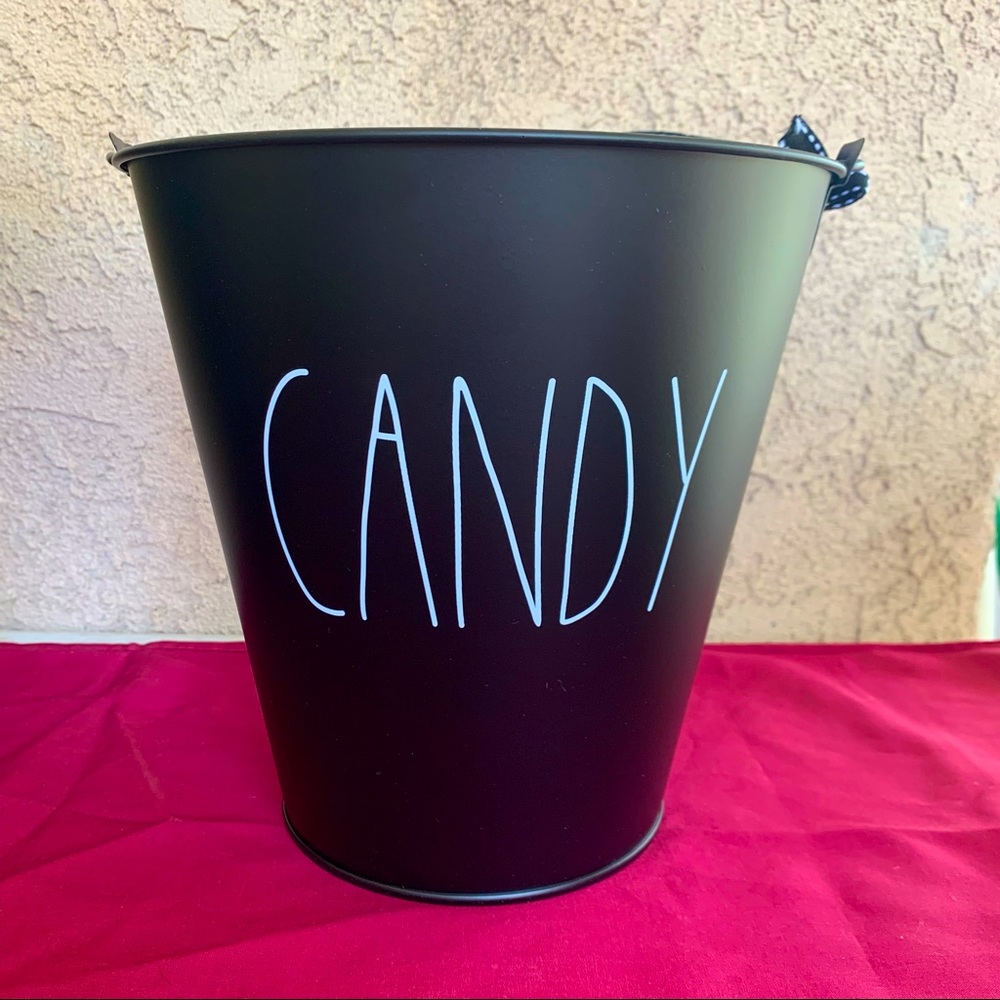 NEW 2022 Black Rae Dunn Halloween Metal Pail Bucket CANDY